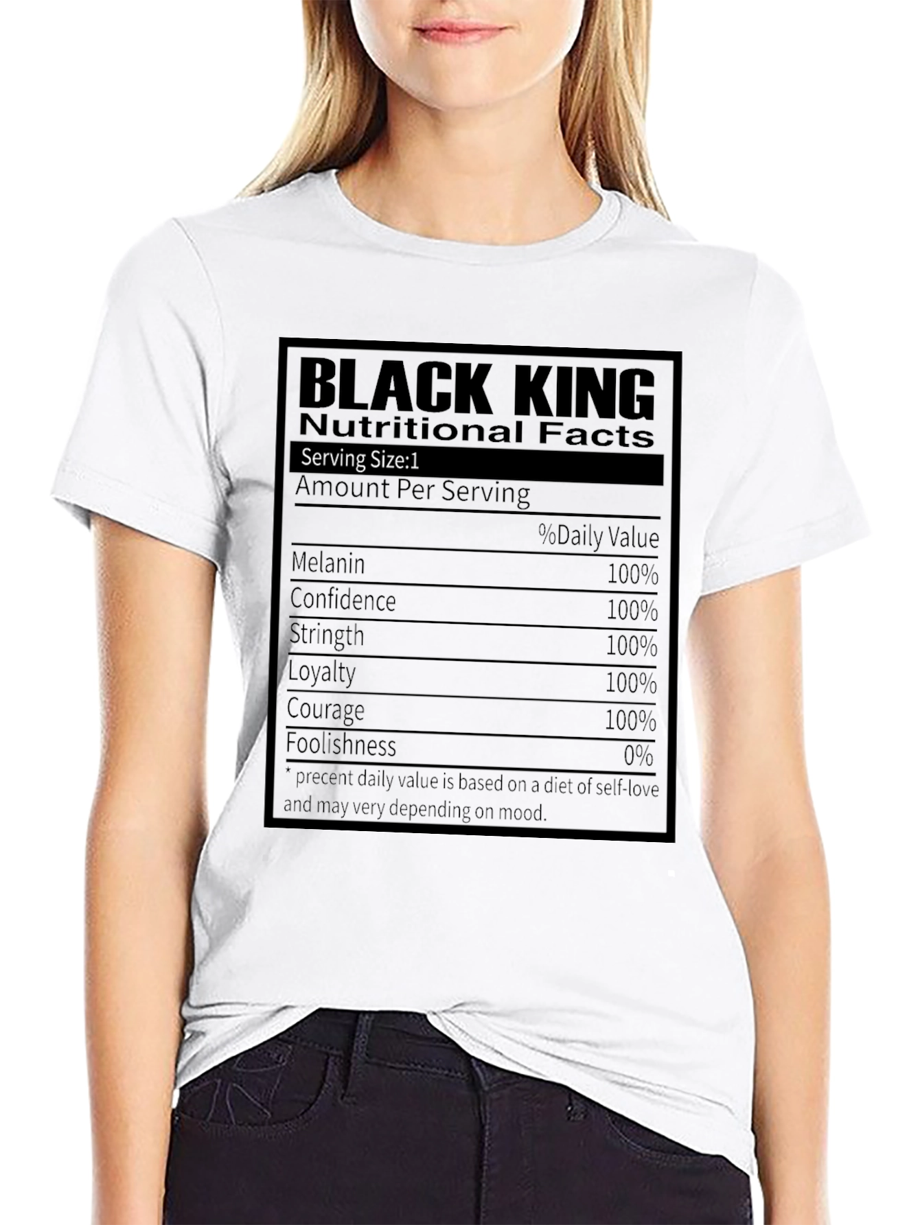Black King Nutrition Facts T-Shirt