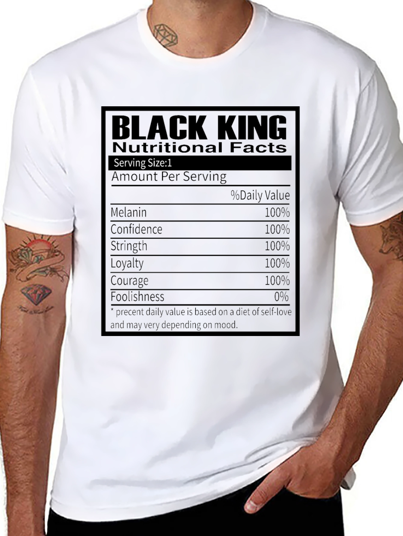Black King Nutrition Facts T-Shirt