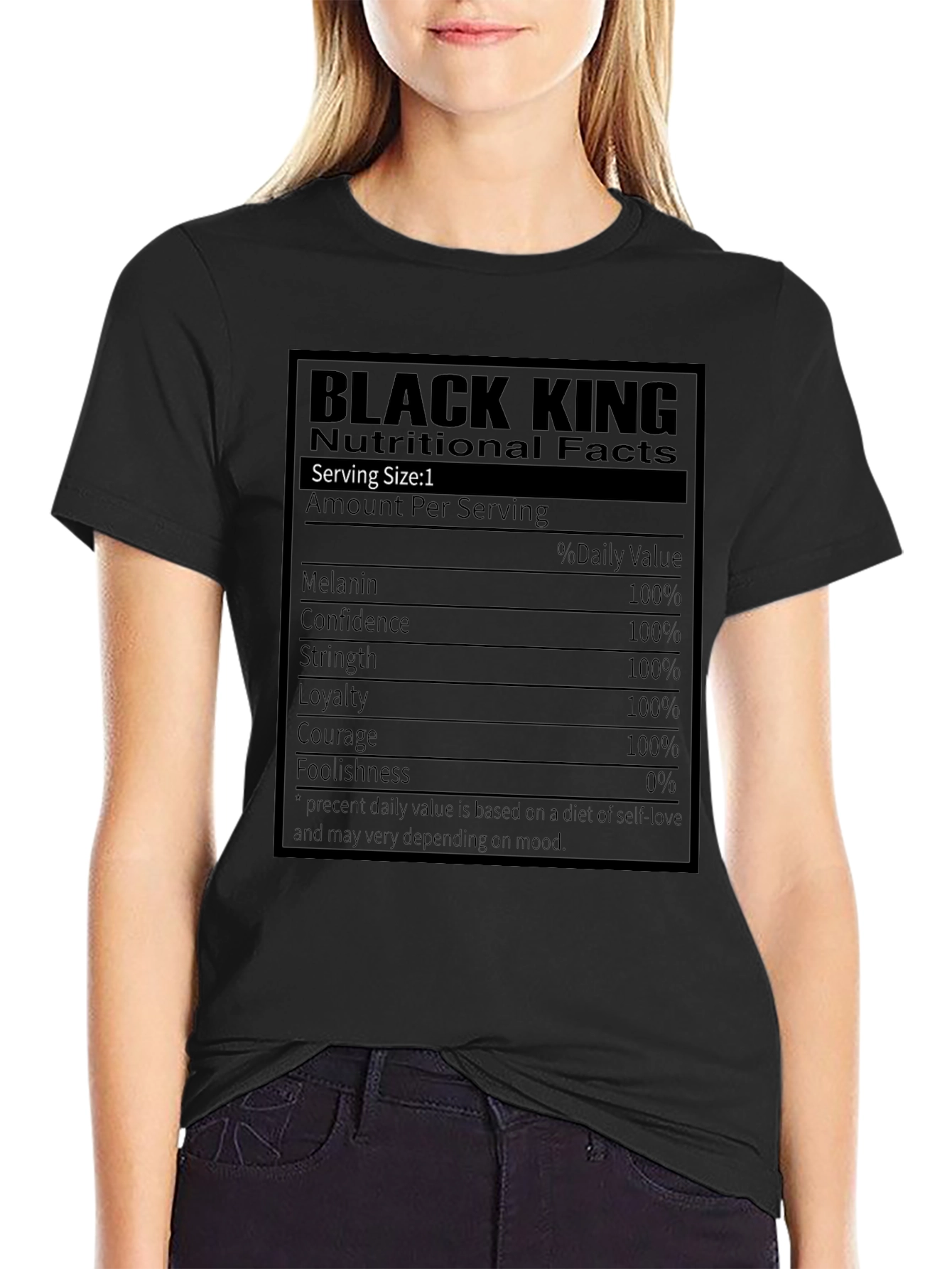 Black King Nutrition Facts T-Shirt
