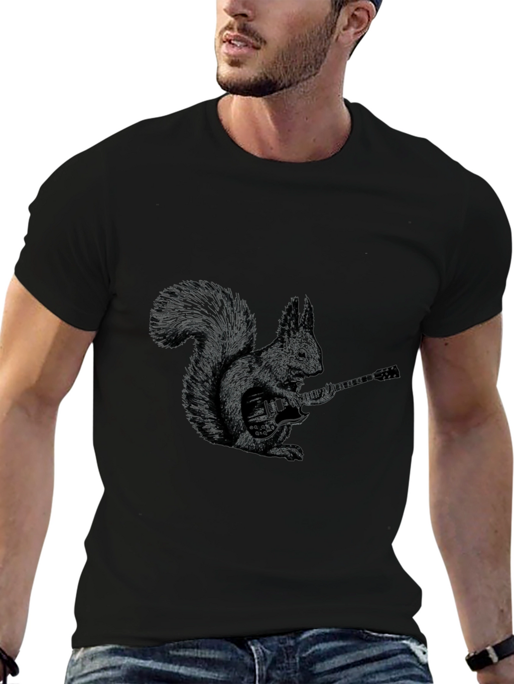 Squirrel Guitarist Graphic Tee