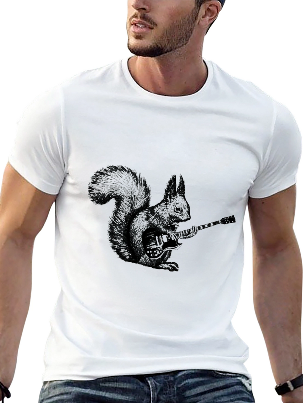 Squirrel Guitarist Graphic Tee