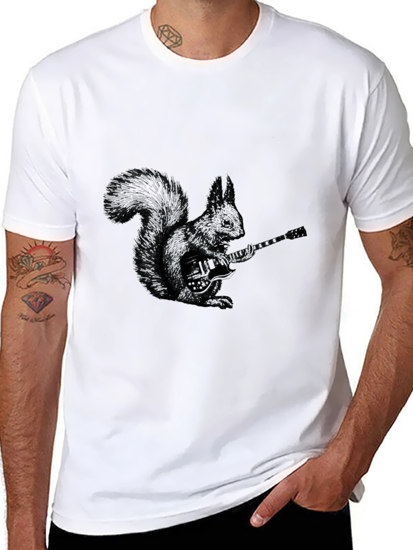 Squirrel Guitarist Graphic Tee