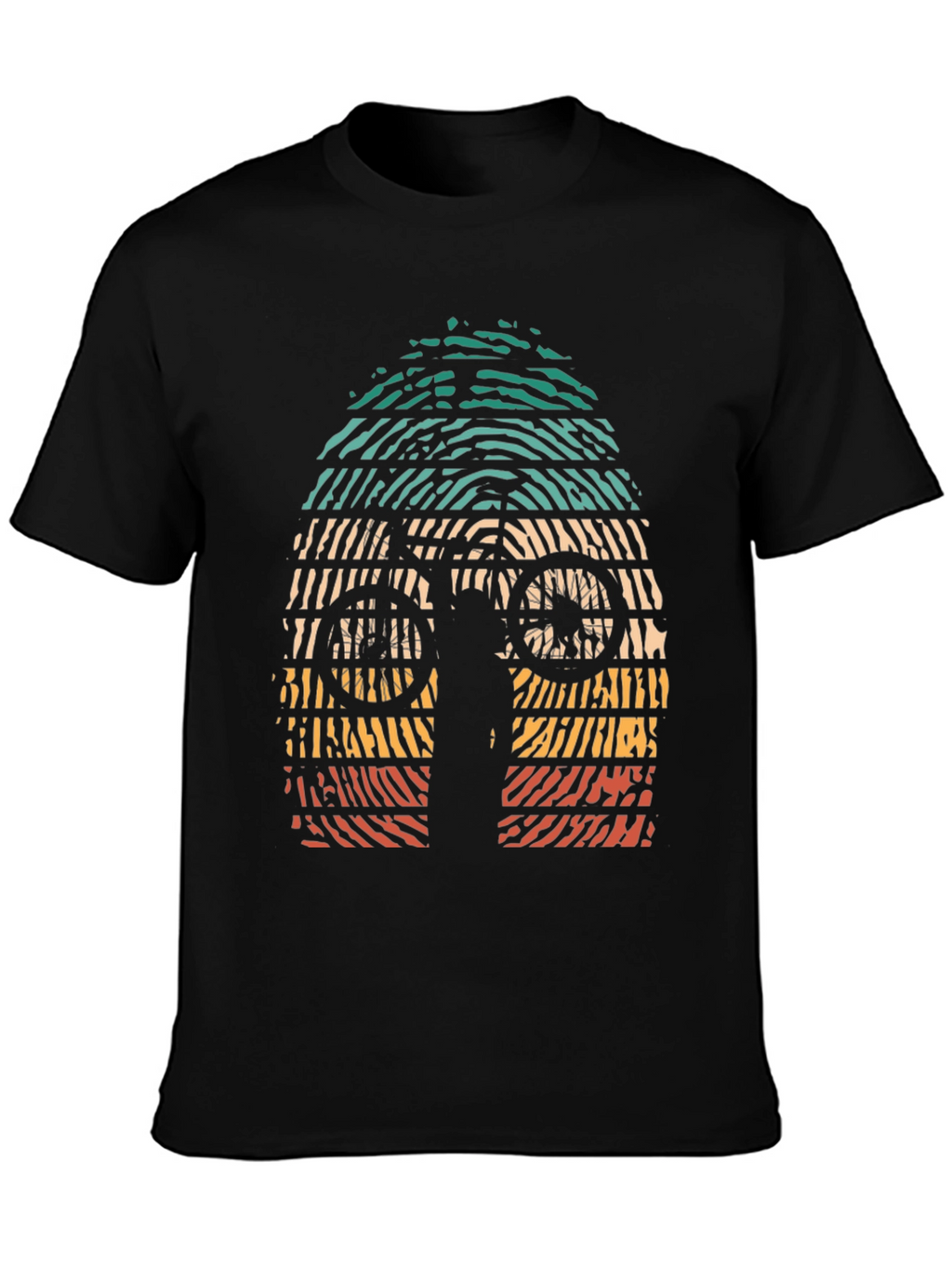 Retro Mountain Biker Graphic Tee - Black