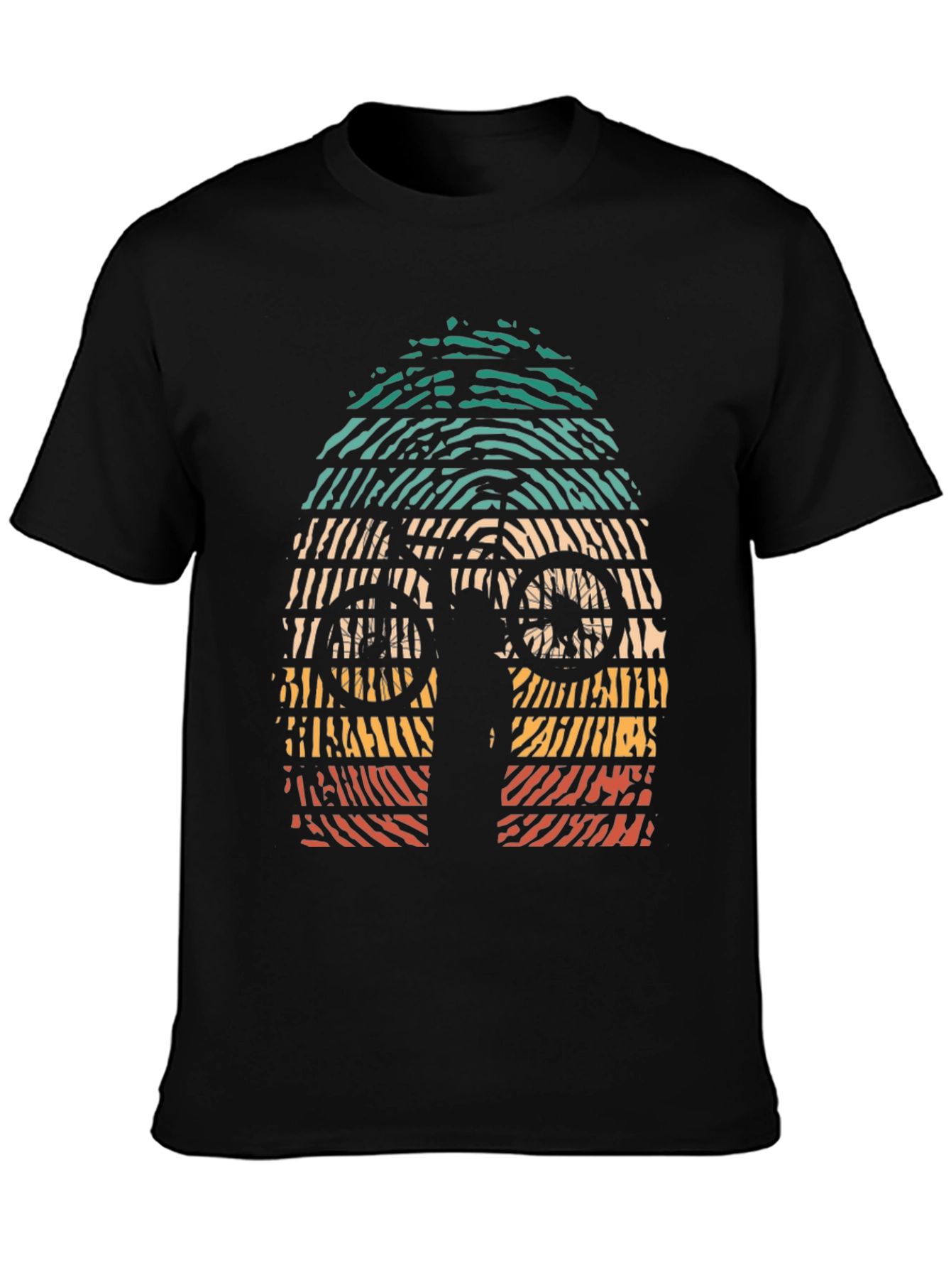 Retro Mountain Biker Graphic Tee - Black