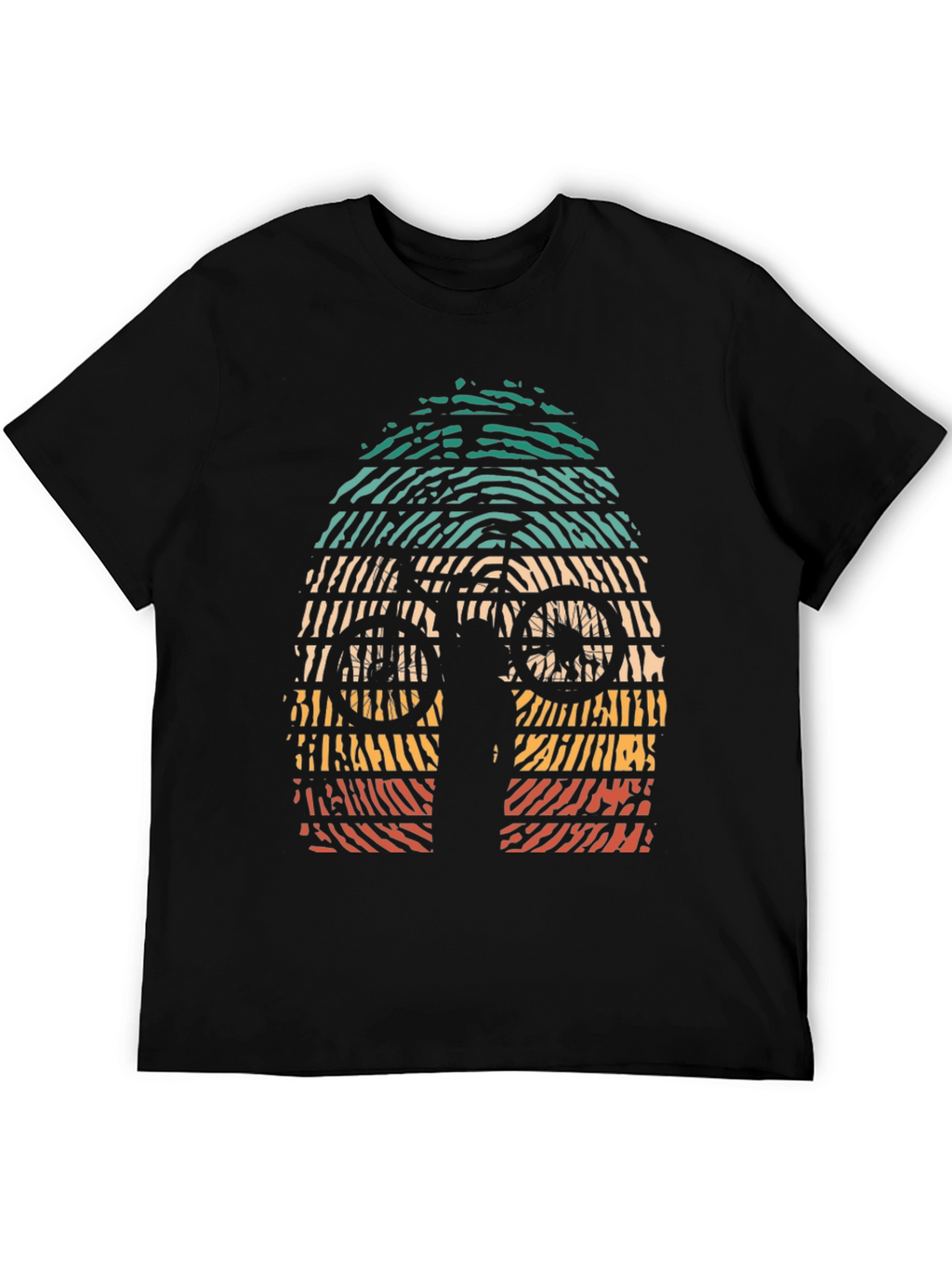 Retro Mountain Biker Graphic Tee - Black
