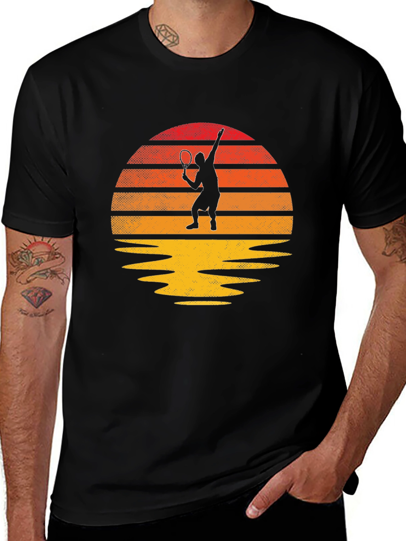Tennis Sunset Graphic T-Shirt