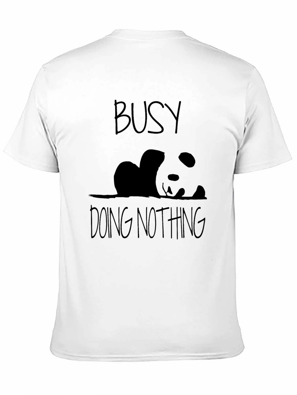 Busy Doing Nothing Panda Black T-Shirt