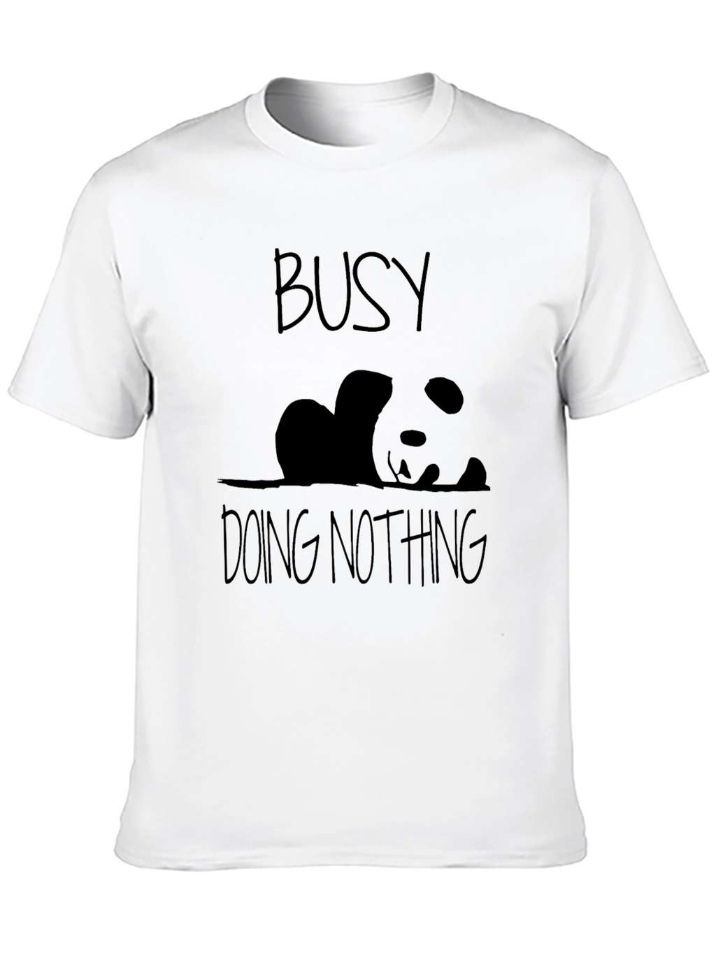 Busy Doing Nothing Panda Black T-Shirt