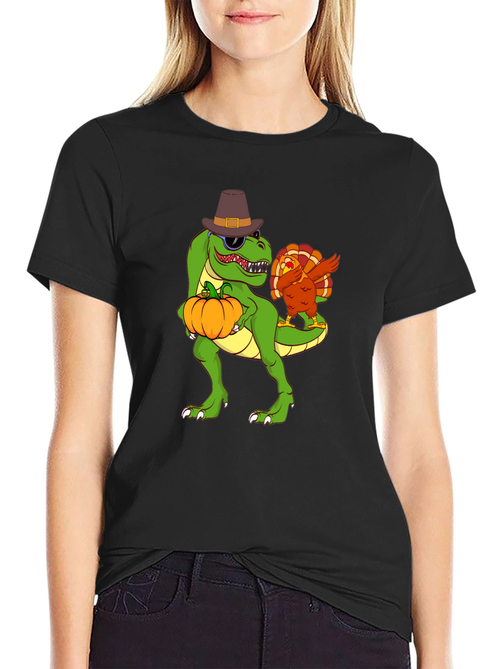Thanksgiving T-Rex Turkey Dab Funny T-Shirt