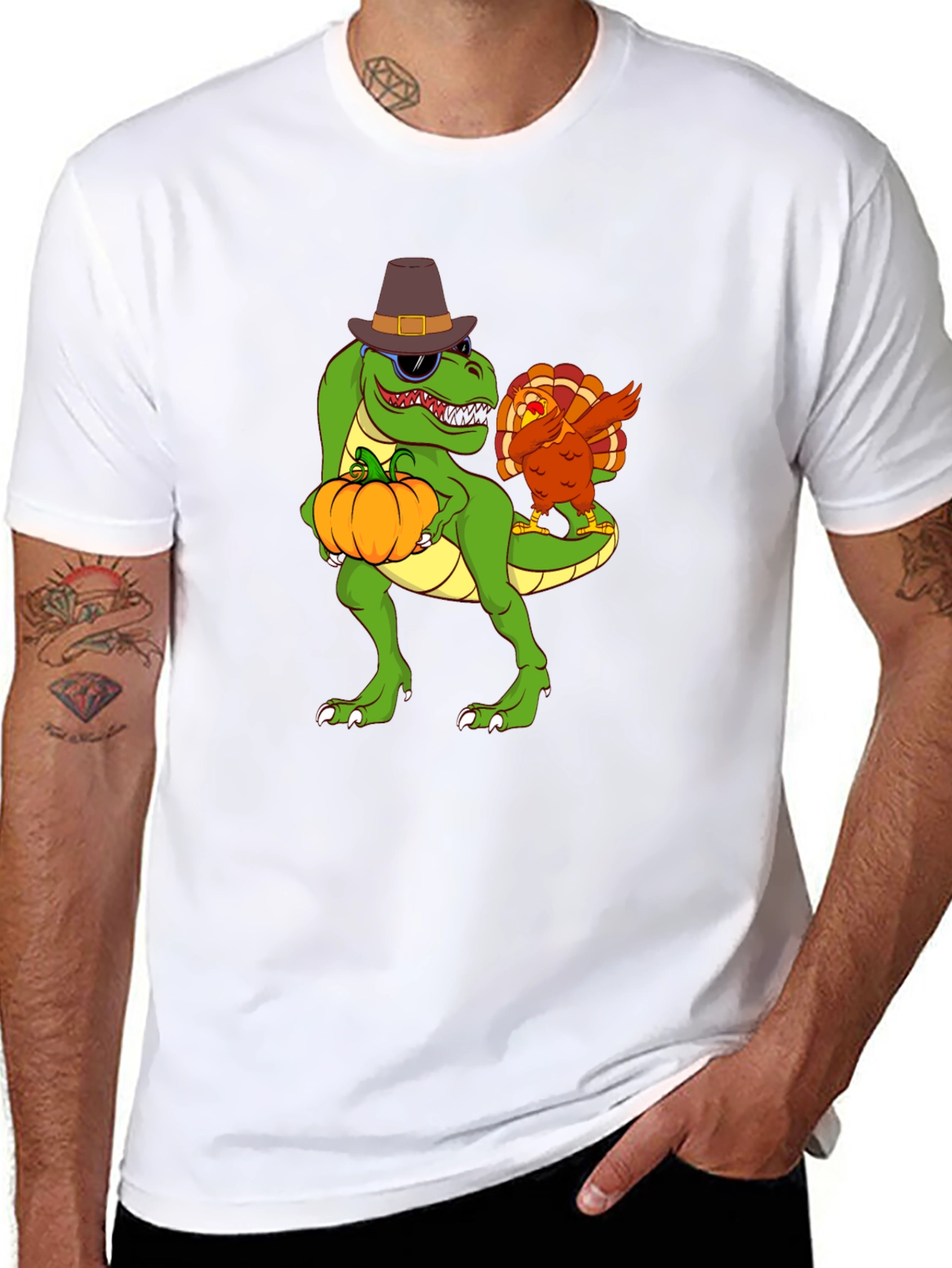 Thanksgiving T-Rex Turkey Dab Funny T-Shirt