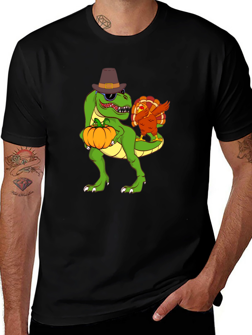 Thanksgiving T-Rex Turkey Dab Funny T-Shirt