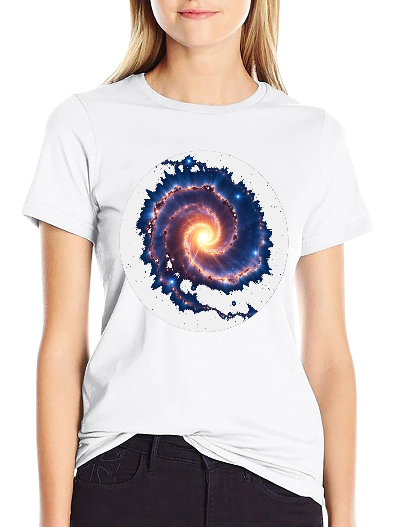 Galaxy Spiral Graphic Tee - Mens Black T-Shirt