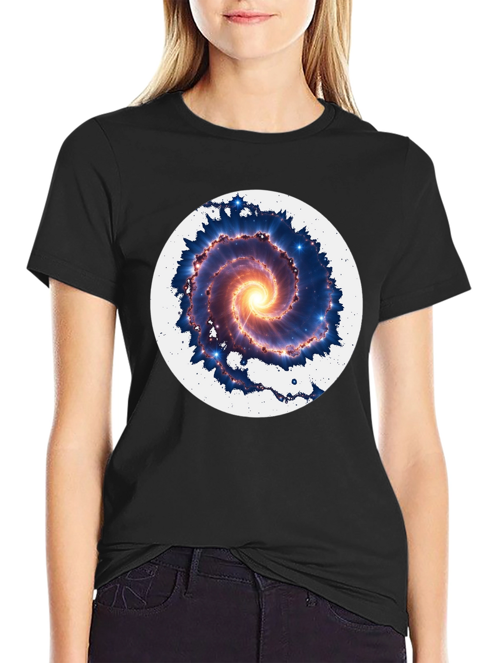 Galaxy Spiral Graphic Tee - Mens Black T-Shirt