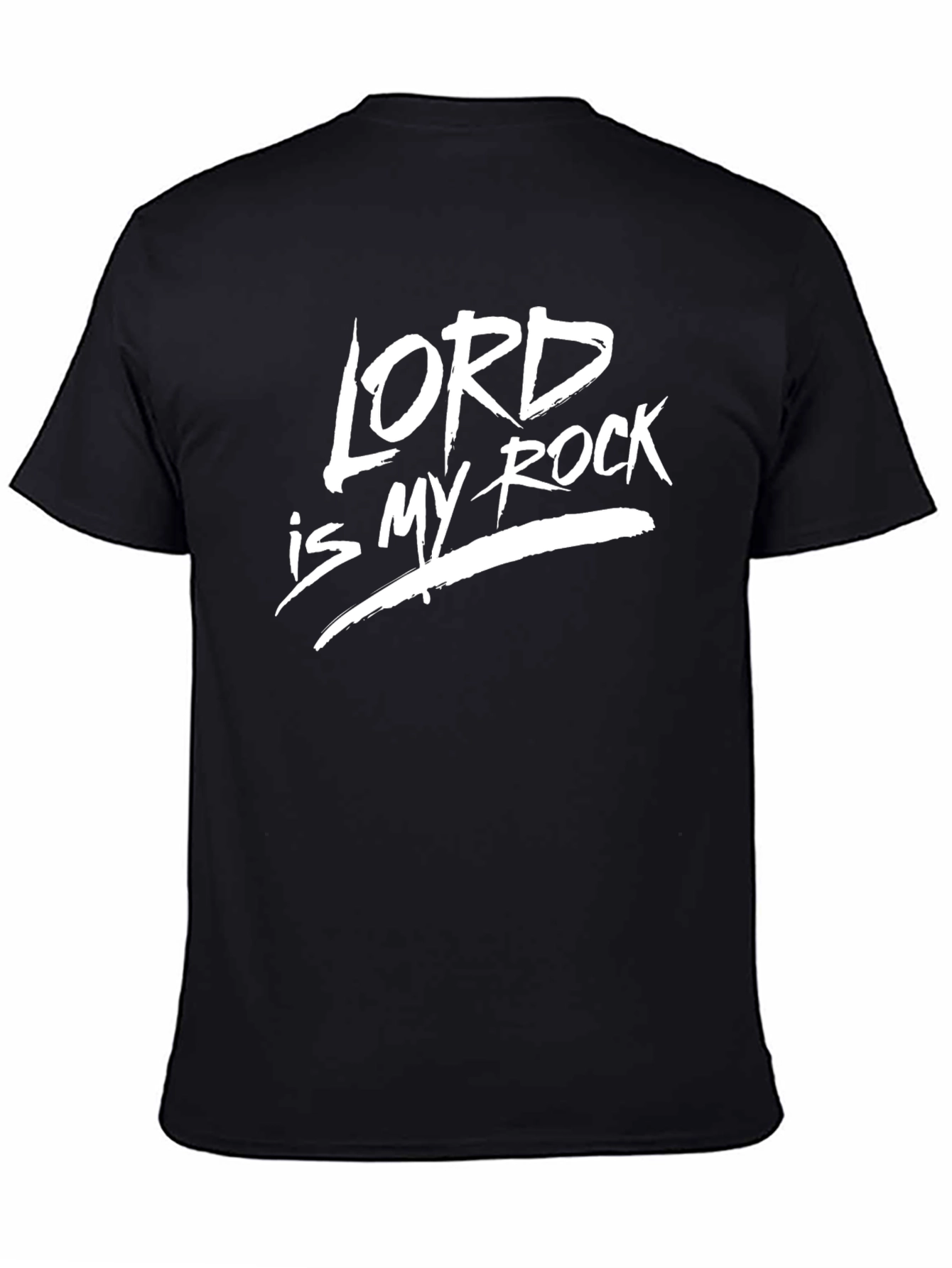 Lord is My Rock Graphic Tee - Black Cotton T-Shirt