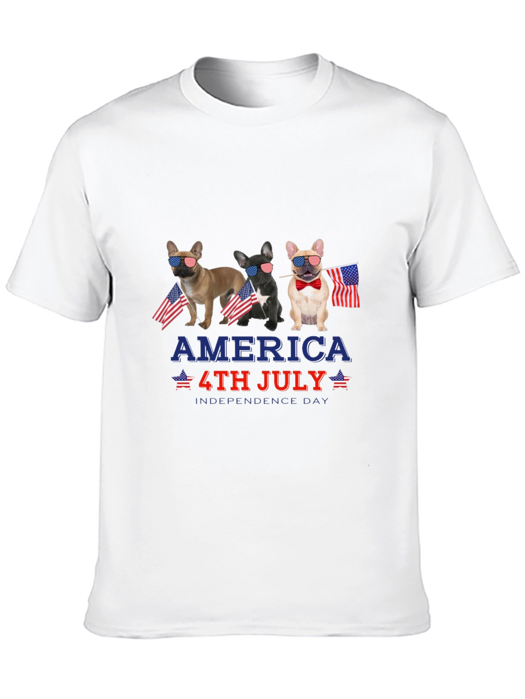 Patriotic Bulldog 4th of July Graphic Tee