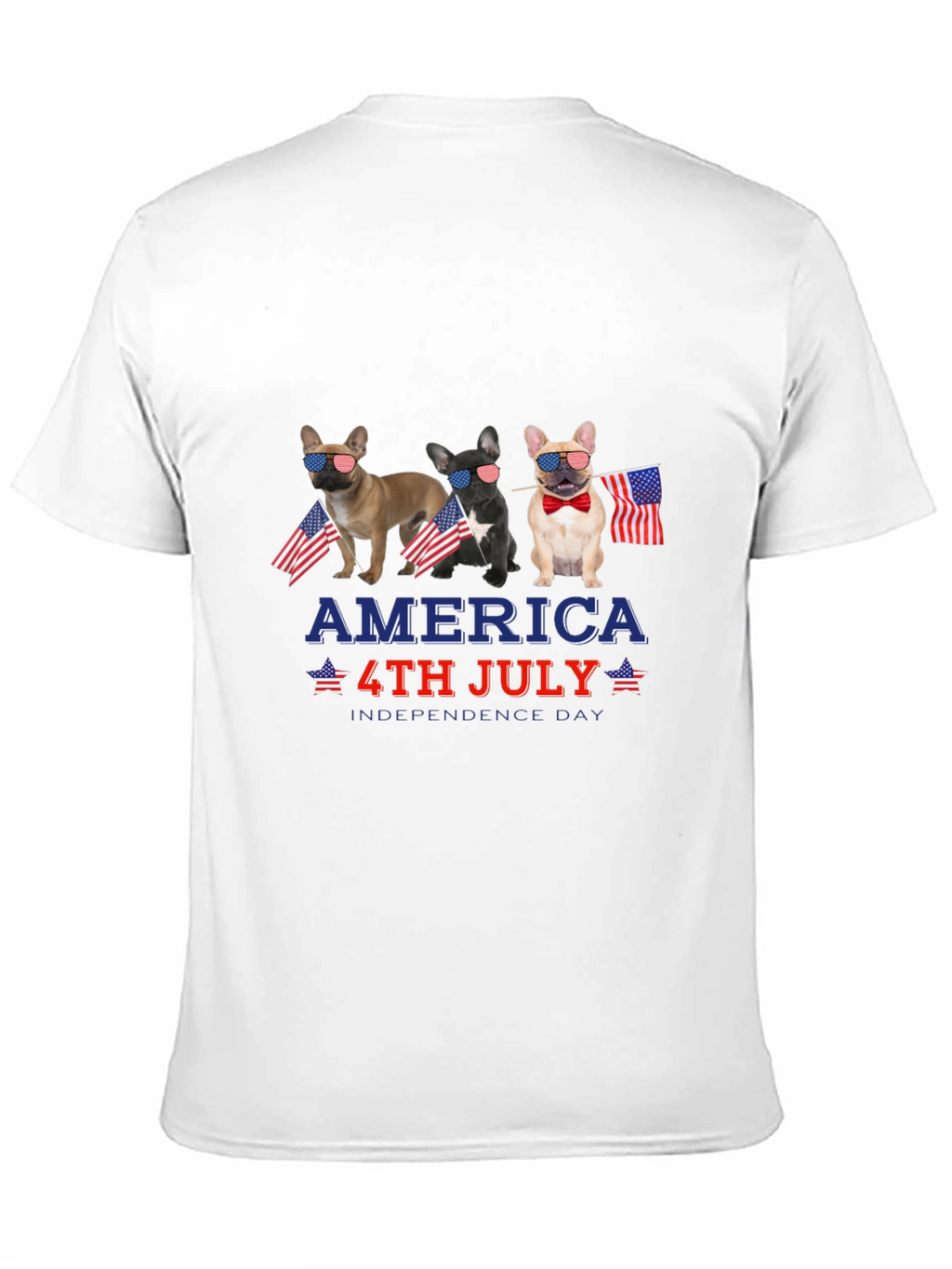 Patriotic Bulldog 4th of July Graphic Tee