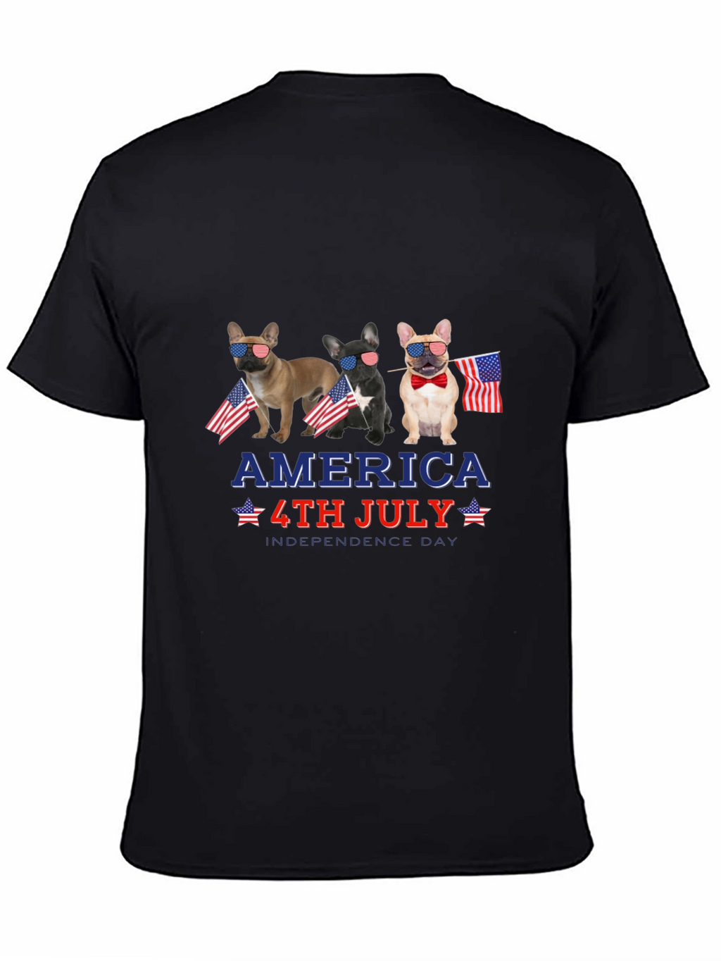 Patriotic Bulldog 4th of July Graphic Tee