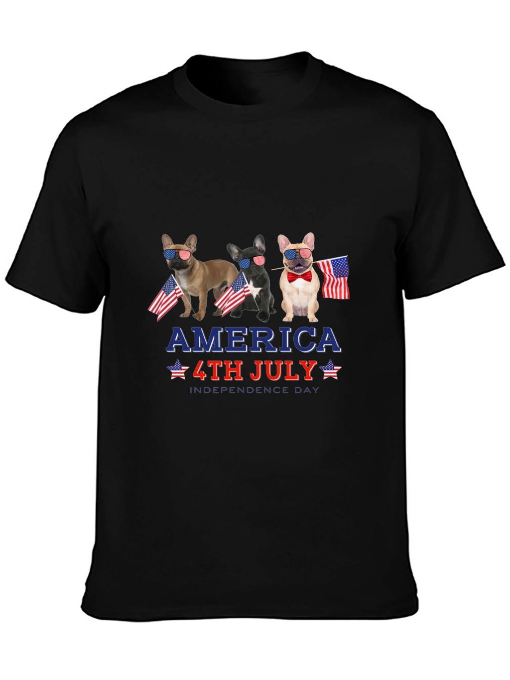 Patriotic Bulldog 4th of July Graphic Tee