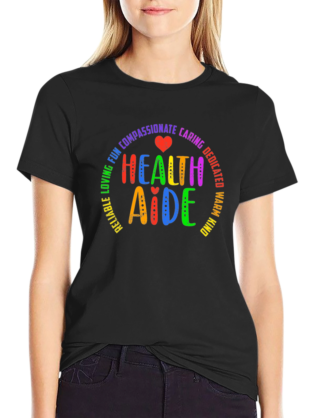 Health Aide Rainbow Graphic T-Shirt