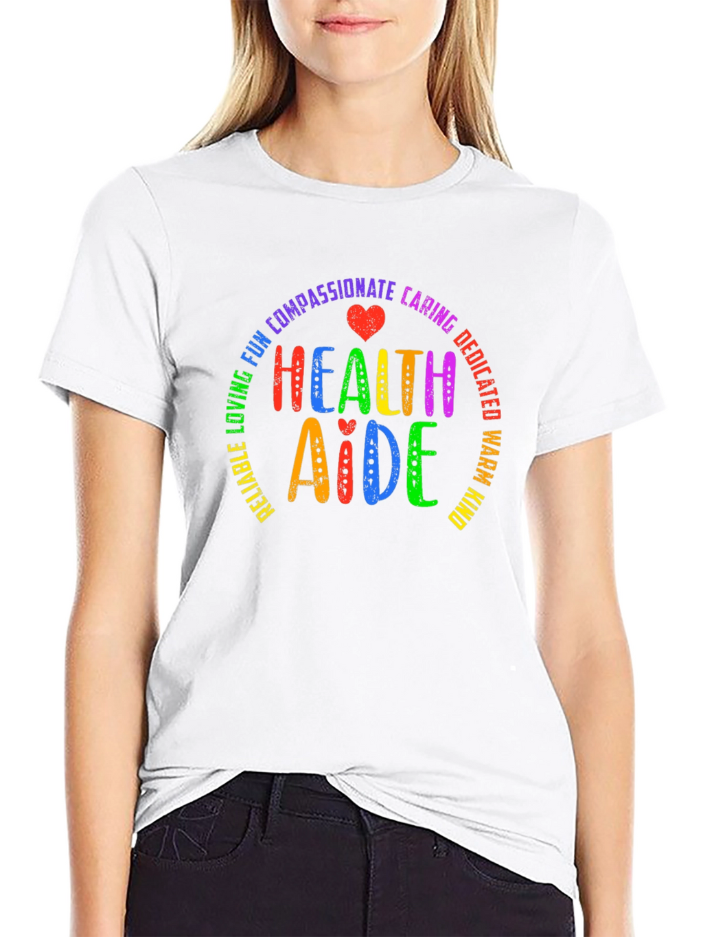 Health Aide Rainbow Graphic T-Shirt