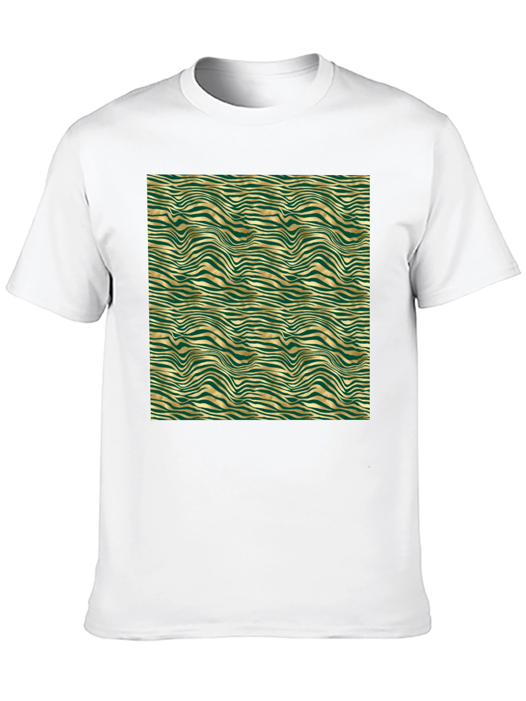 Emerald and Gold Wave Pattern T-Shirt