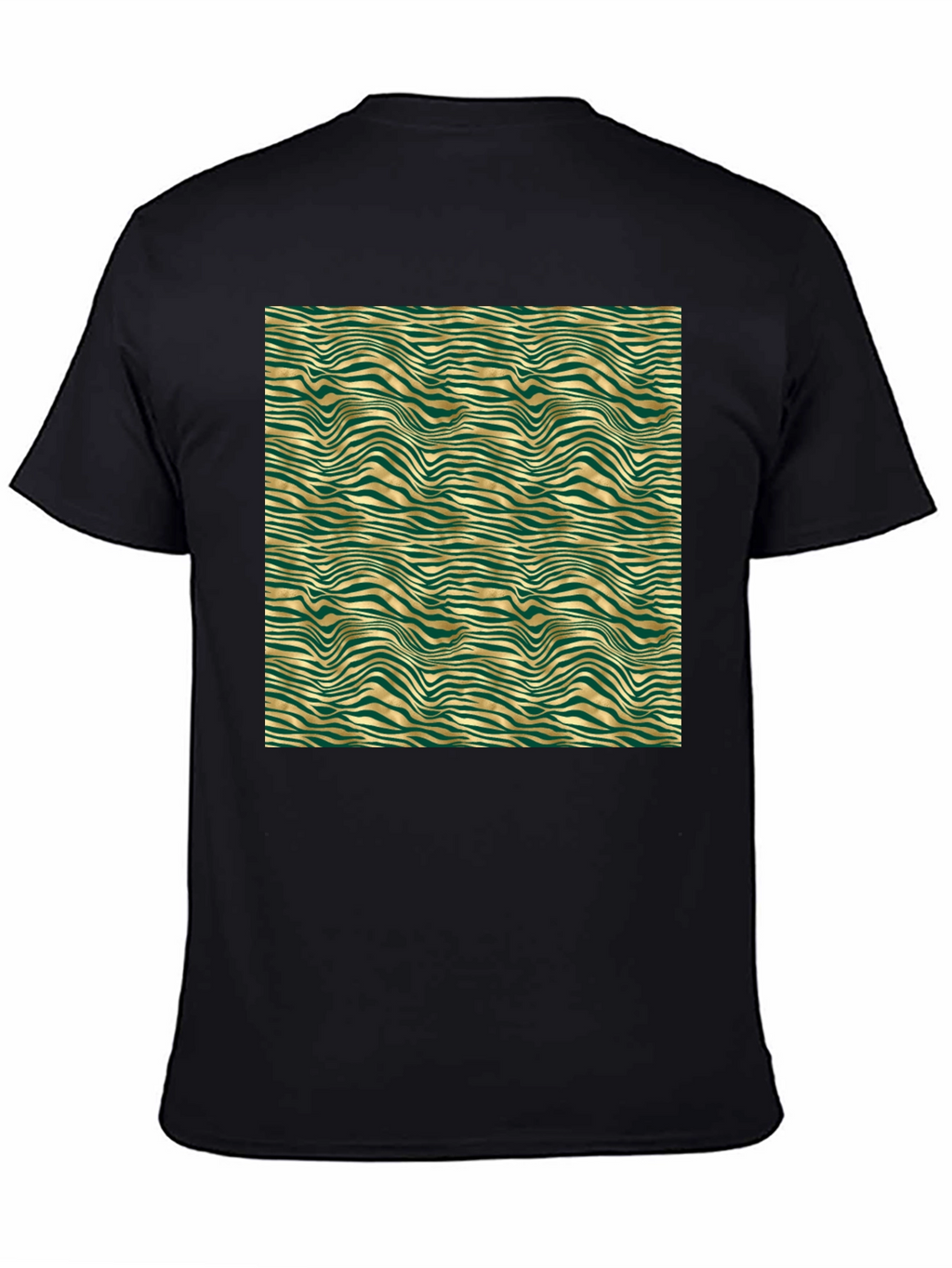 Emerald and Gold Wave Pattern T-Shirt