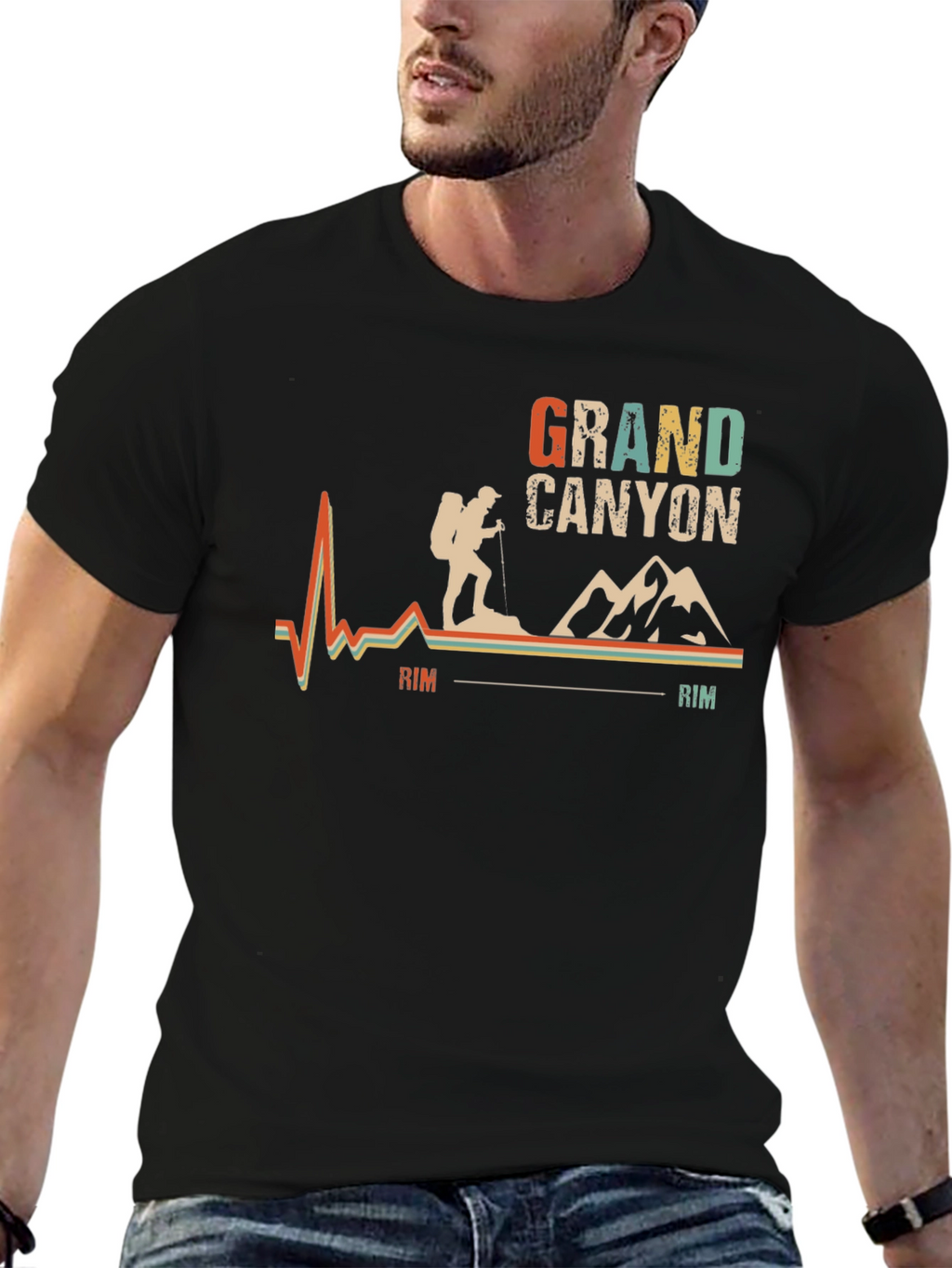Grand Canyon Hiker Graphic Tee - Black