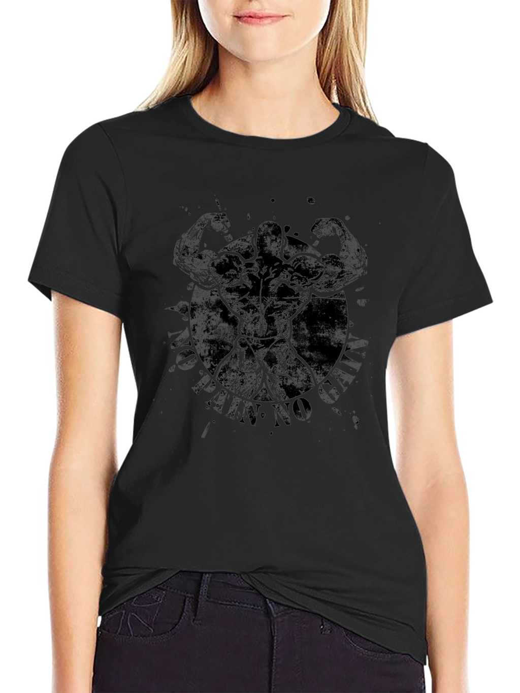 No Pain No Gains Bodybuilder Graphic T-Shirt