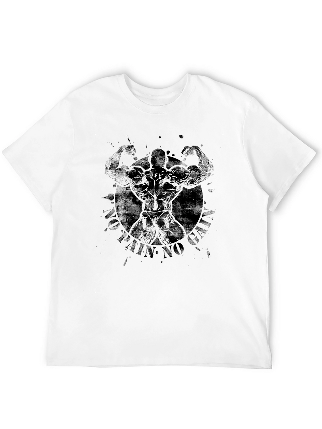 No Pain No Gains Bodybuilder Graphic T-Shirt