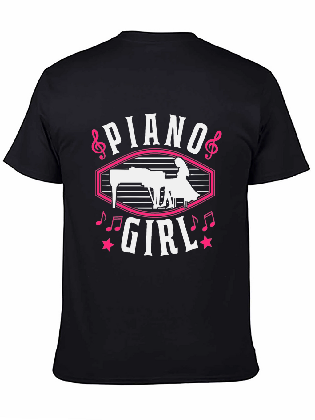 Piano Girl Graphic Tee - Music Lover T-Shirt