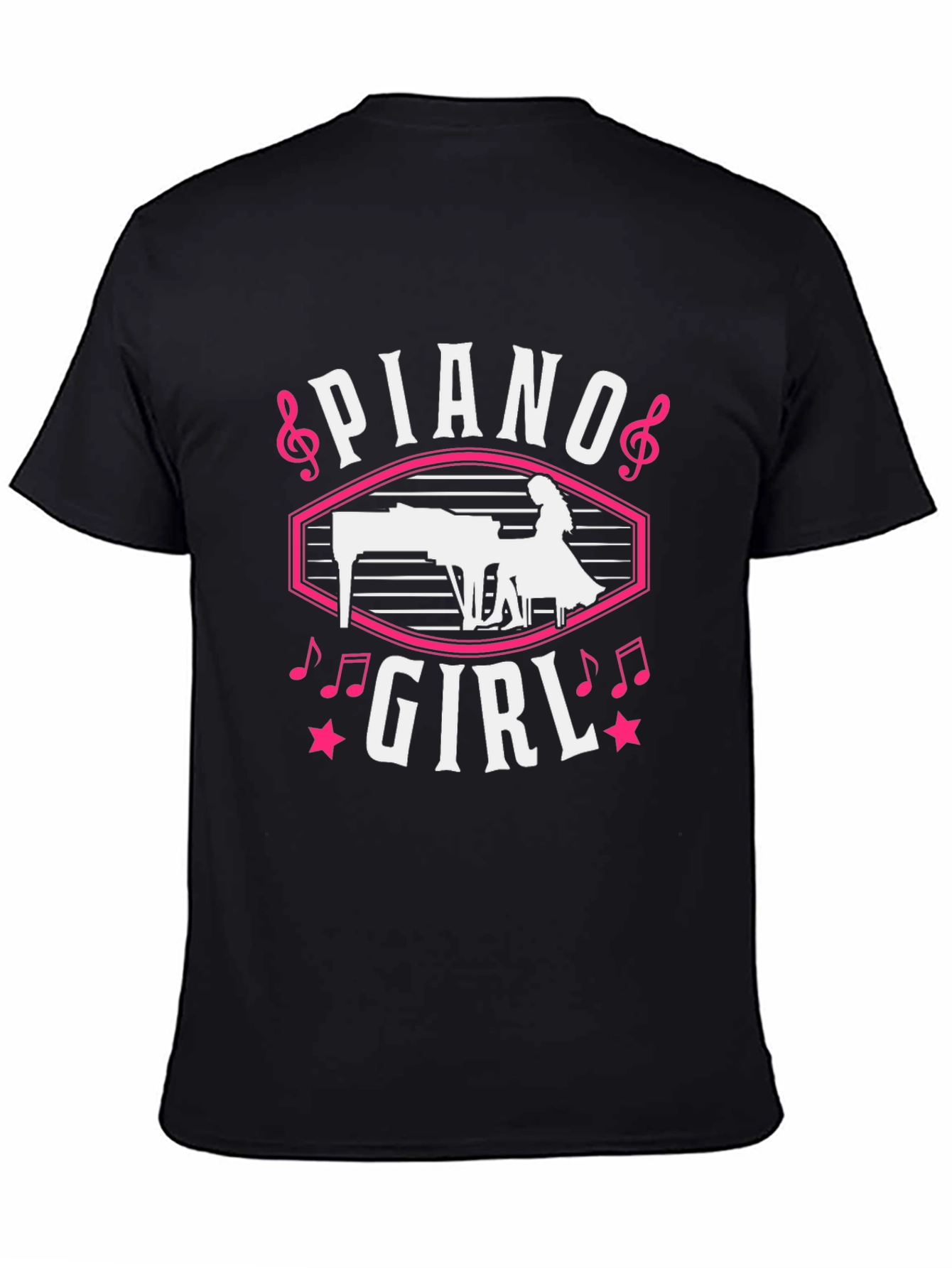 Piano Girl Graphic Tee - Music Lover T-Shirt