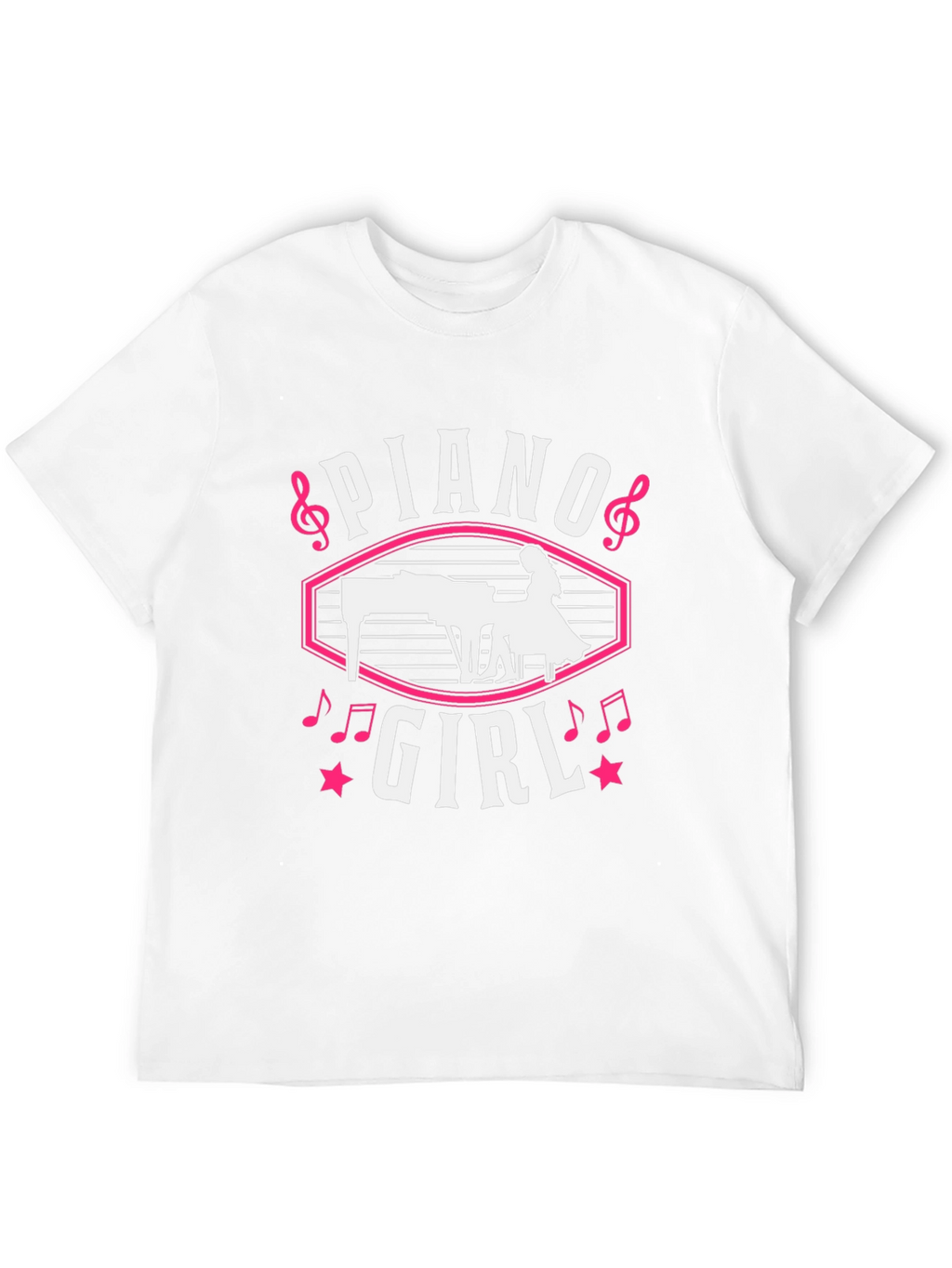 Piano Girl Graphic Tee - Music Lover T-Shirt