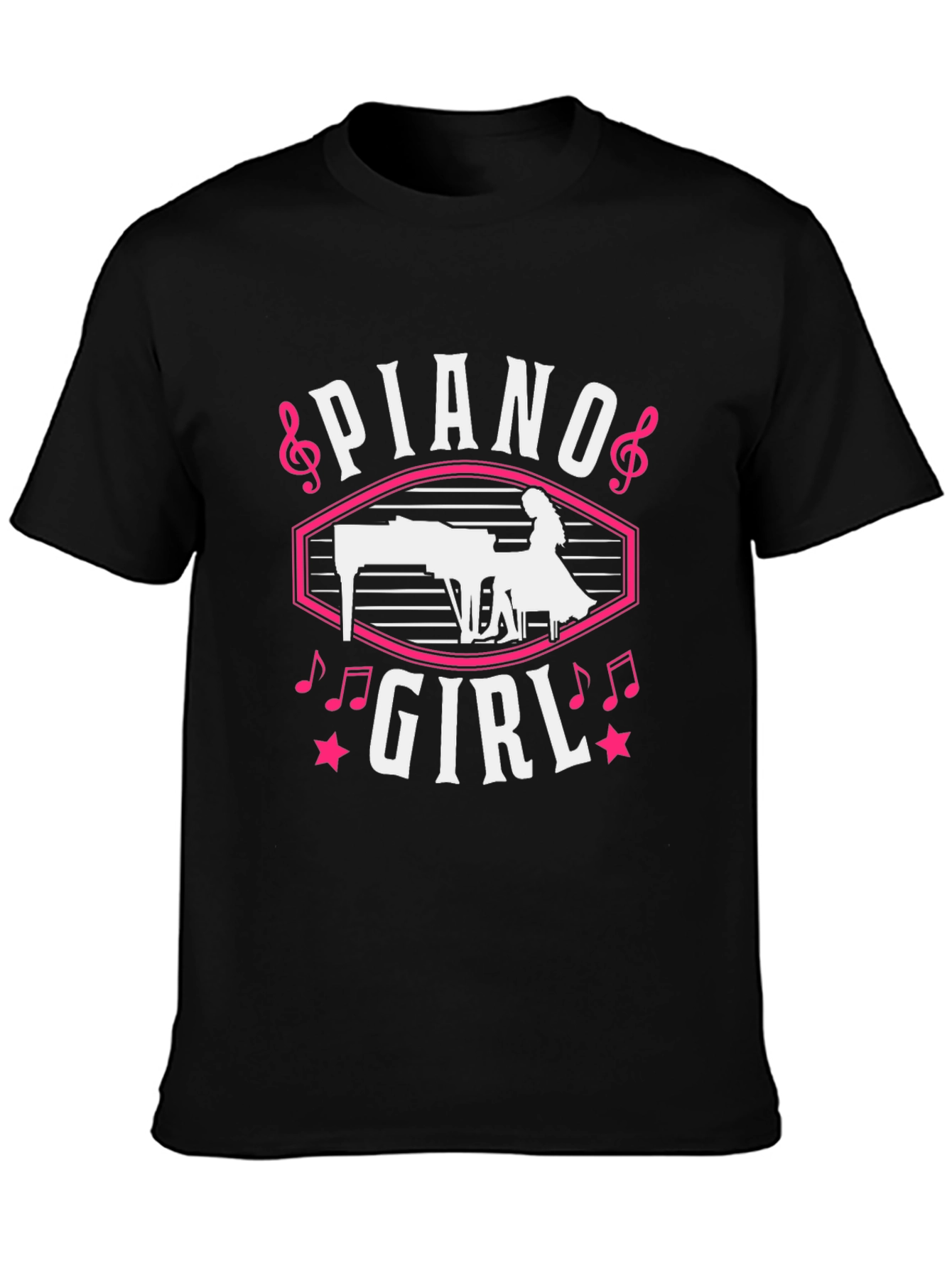 Piano Girl Graphic Tee - Music Lover T-Shirt