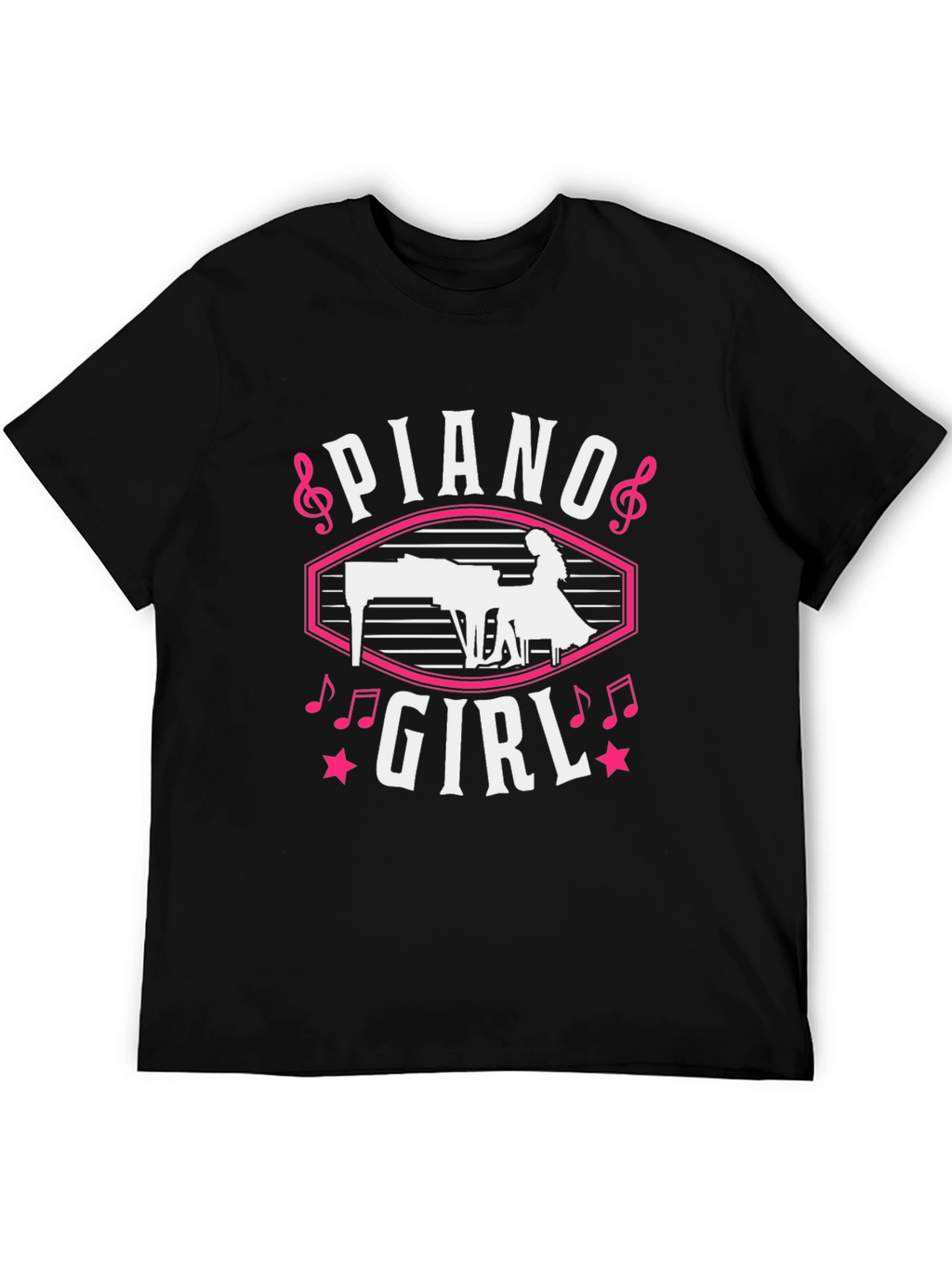Piano Girl Graphic Tee - Music Lover T-Shirt