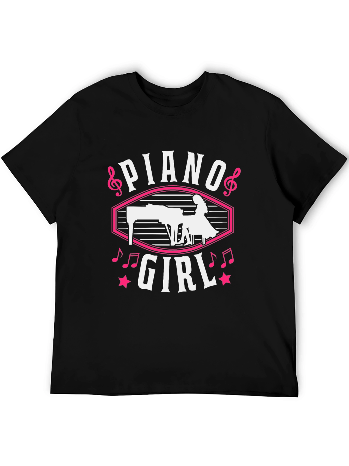 Piano Girl Graphic Tee - Music Lover T-Shirt