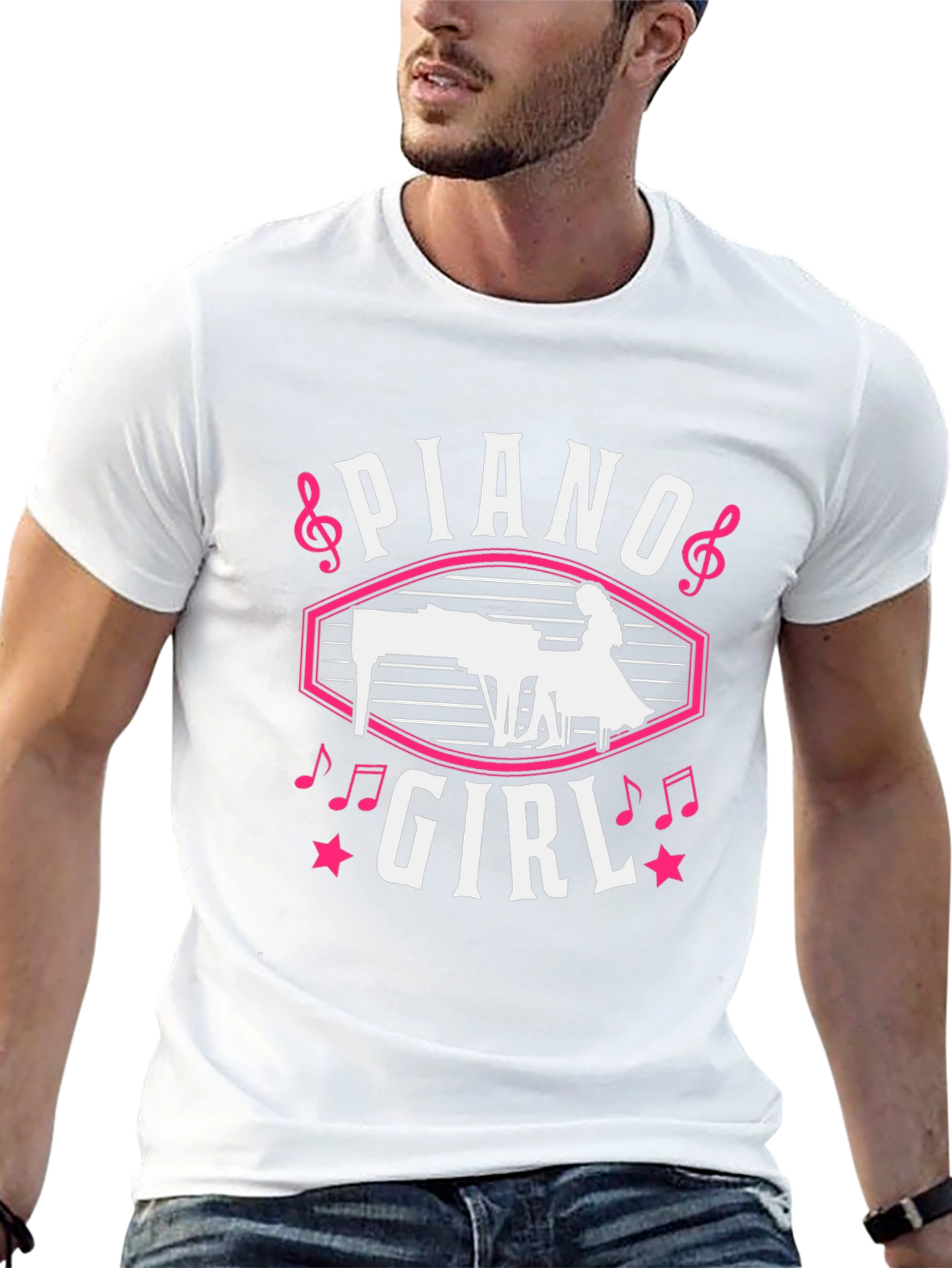 Piano Girl Graphic Tee - Music Lover T-Shirt