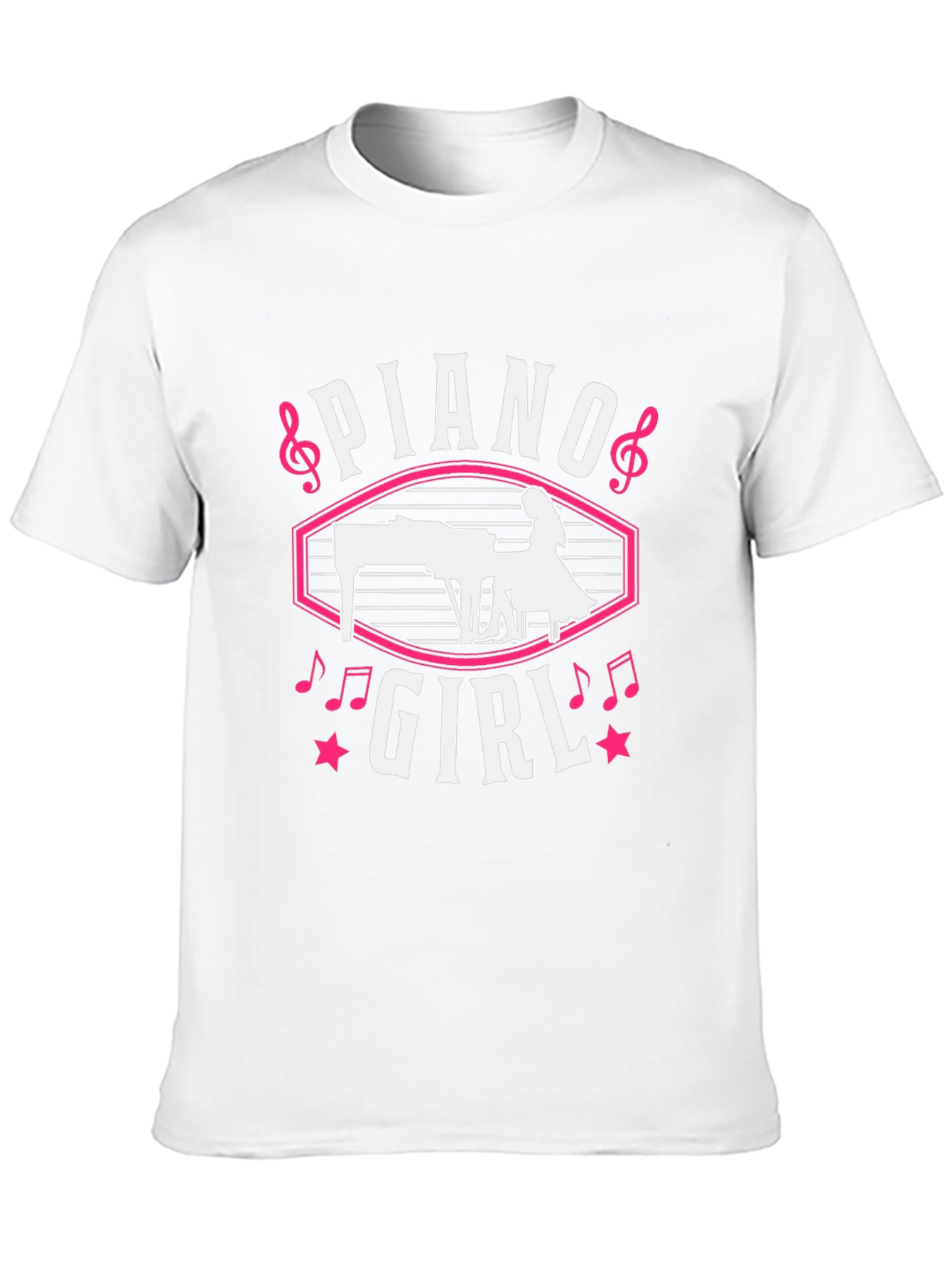 Piano Girl Graphic Tee - Music Lover T-Shirt