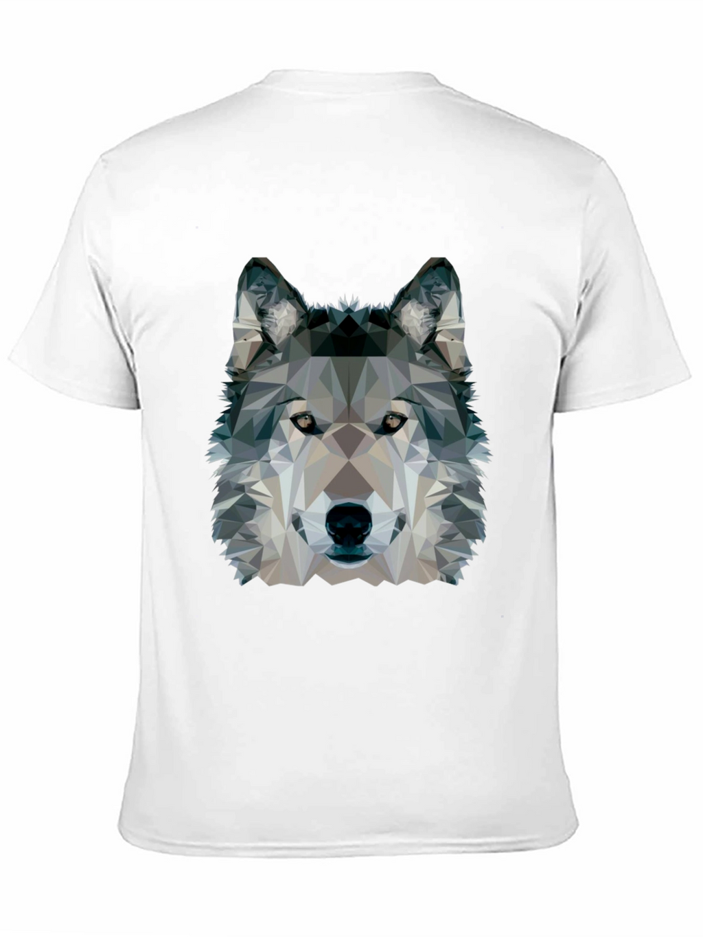 Geometric Wolf Graphic Black T-Shirt