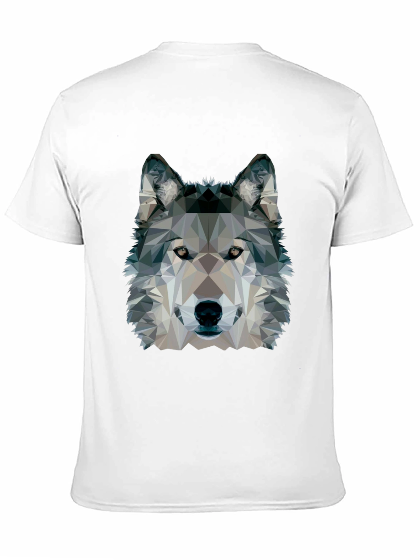 Geometric Wolf Graphic Black T-Shirt