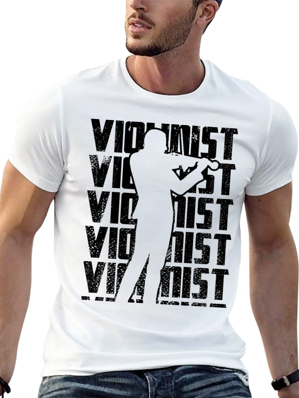 Violinist Graphic T-Shirt - Black