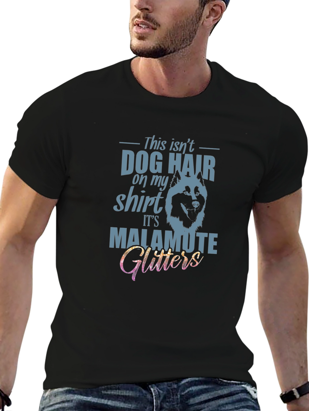 Dog Hair Malamute Glitters T-Shirt