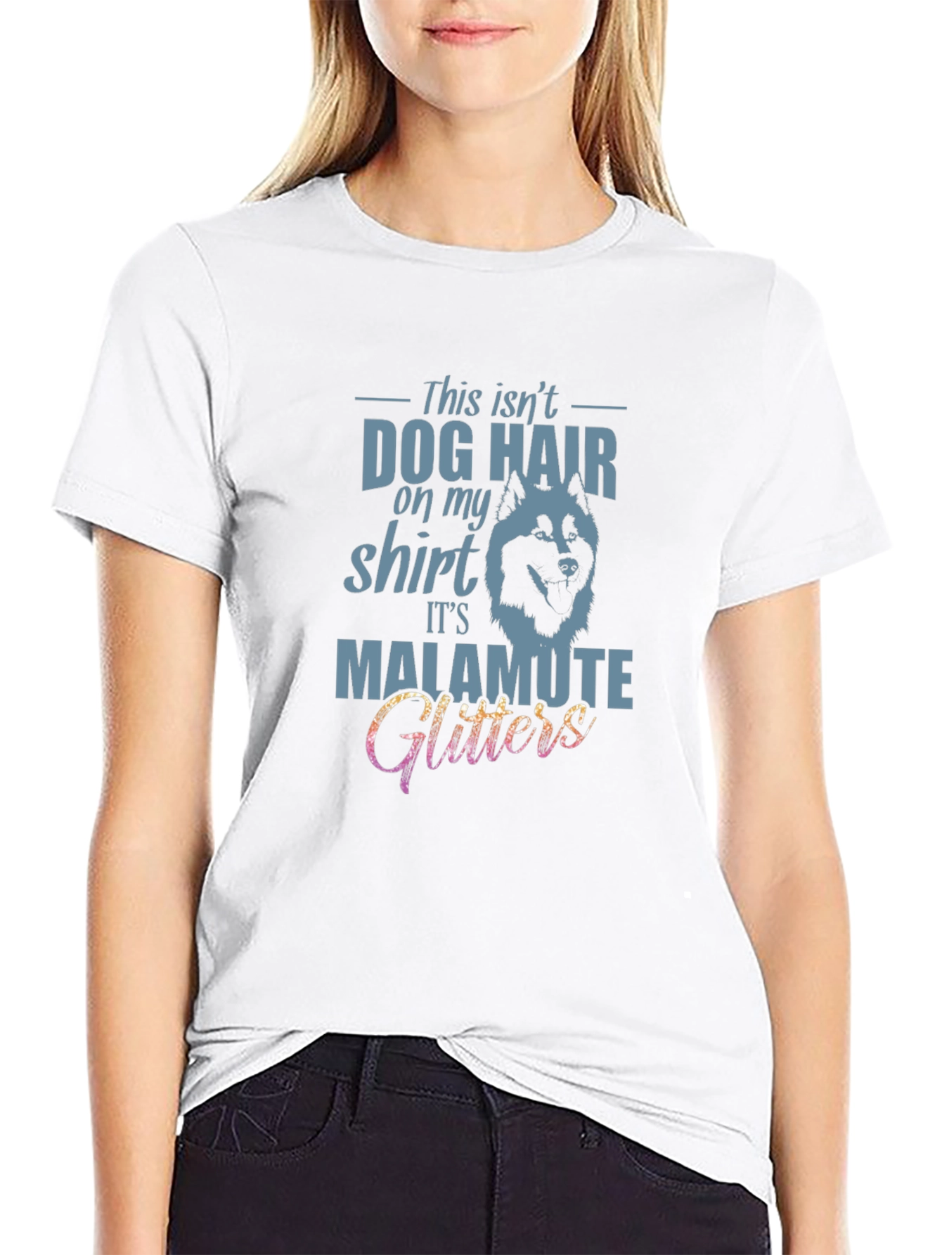Dog Hair Malamute Glitters T-Shirt