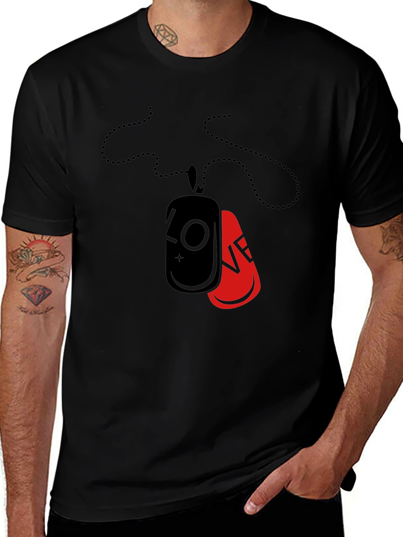Love Dog Tag Graphic Tee - Black