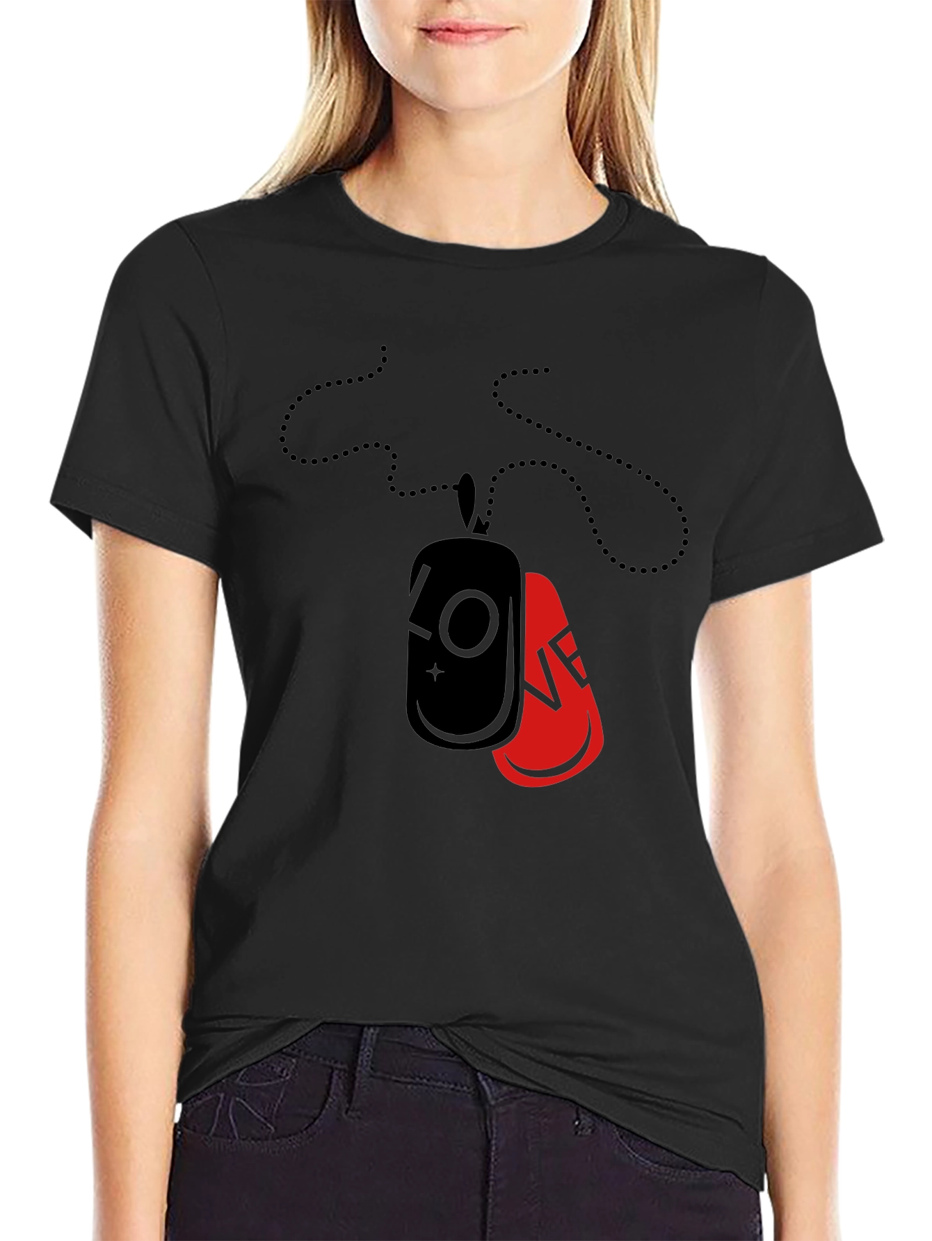 Love Dog Tag Graphic Tee - Black