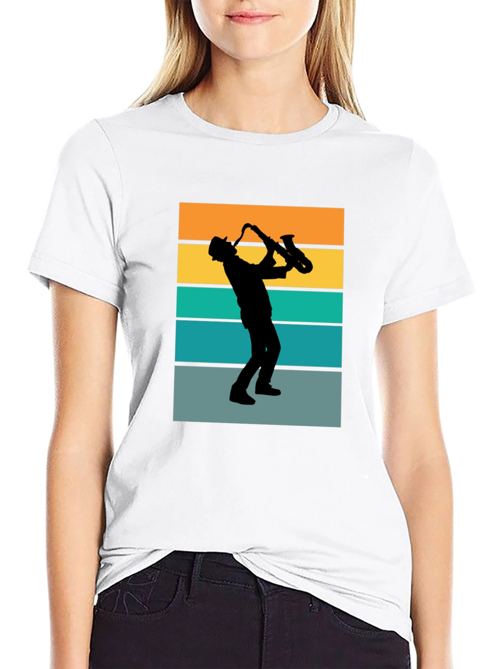 Retro Saxophone Player Graphic T-Shirt
