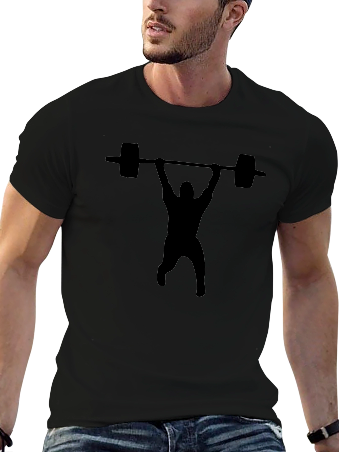 Weightlifting Silhouette T-Shirt - Black