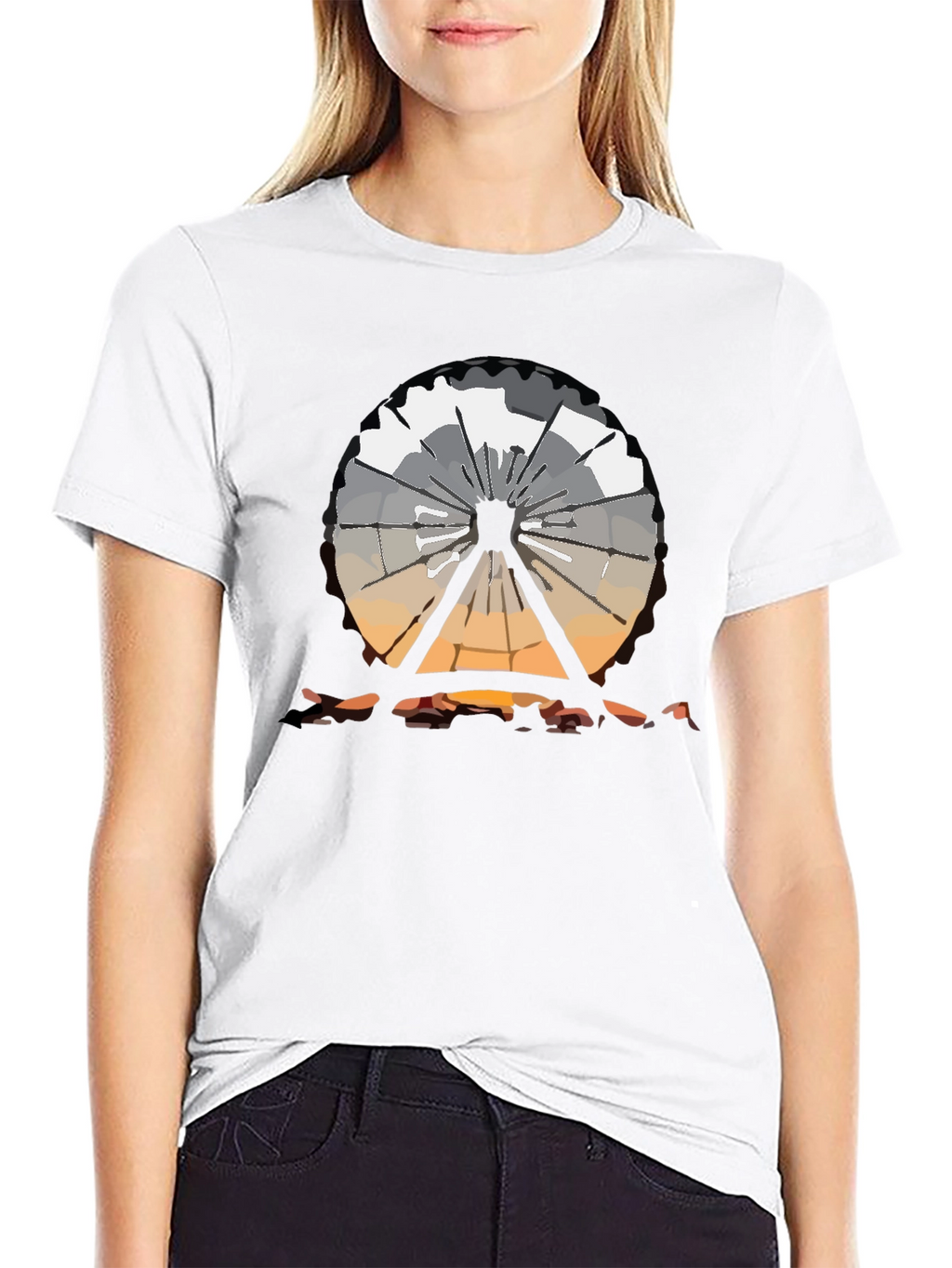 Ferris Wheel Graphic Tee - Black Cotton T-Shirt