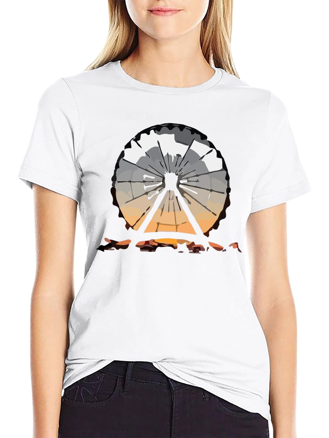 Ferris Wheel Graphic Tee - Black Cotton T-Shirt
