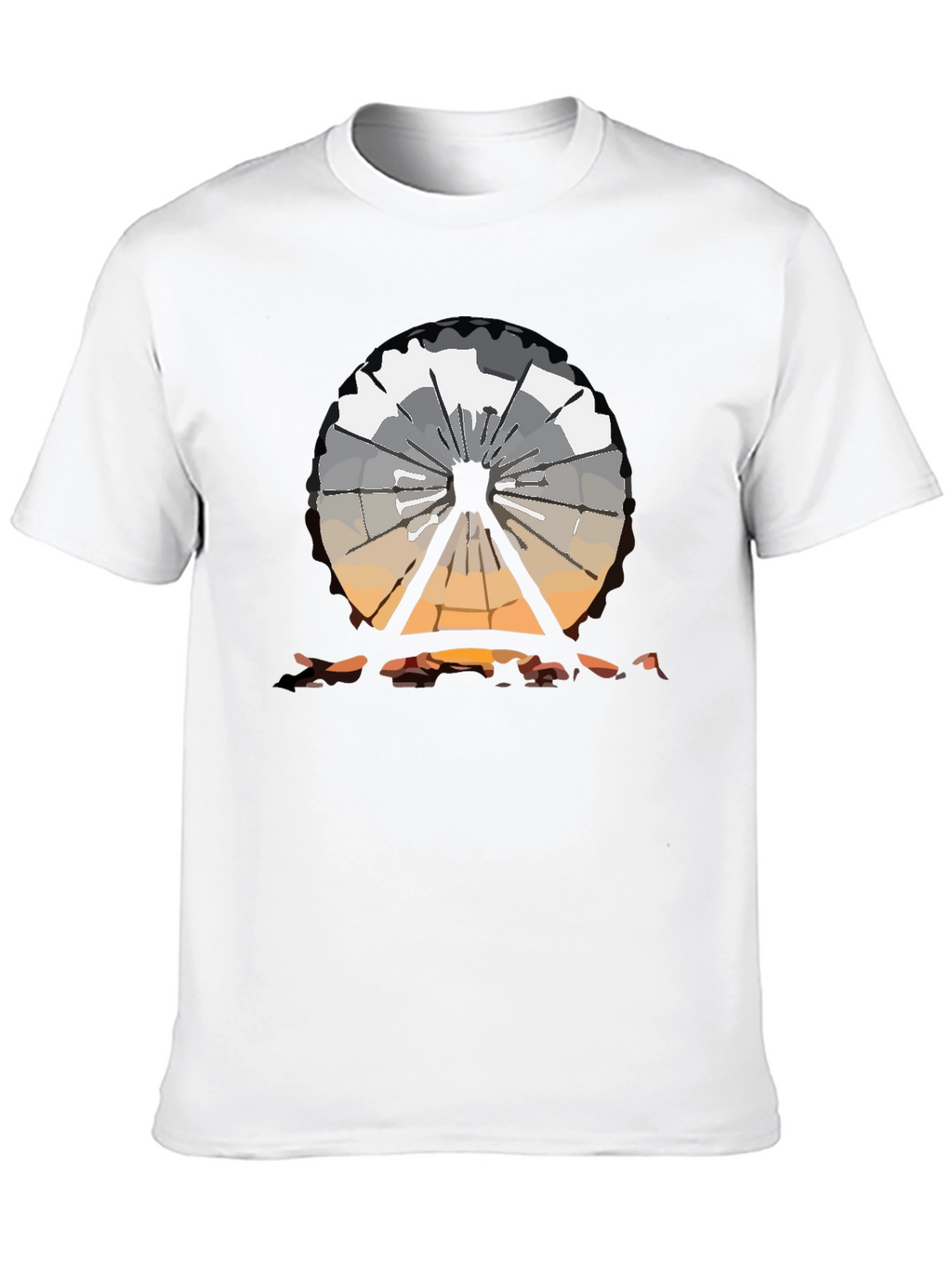 Ferris Wheel Graphic Tee - Black Cotton T-Shirt