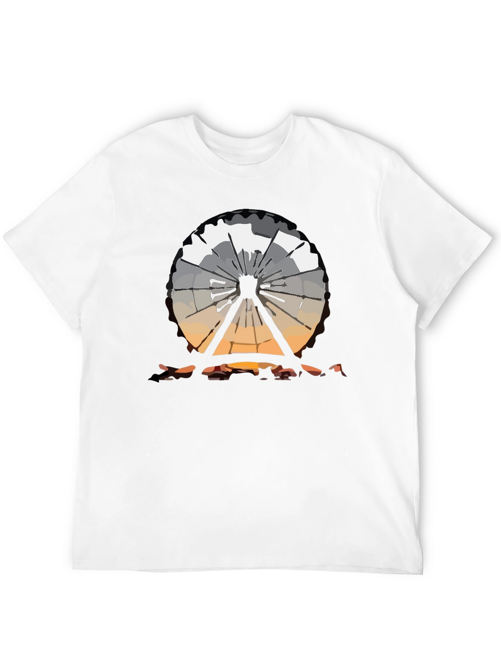 Ferris Wheel Graphic Tee - Black Cotton T-Shirt